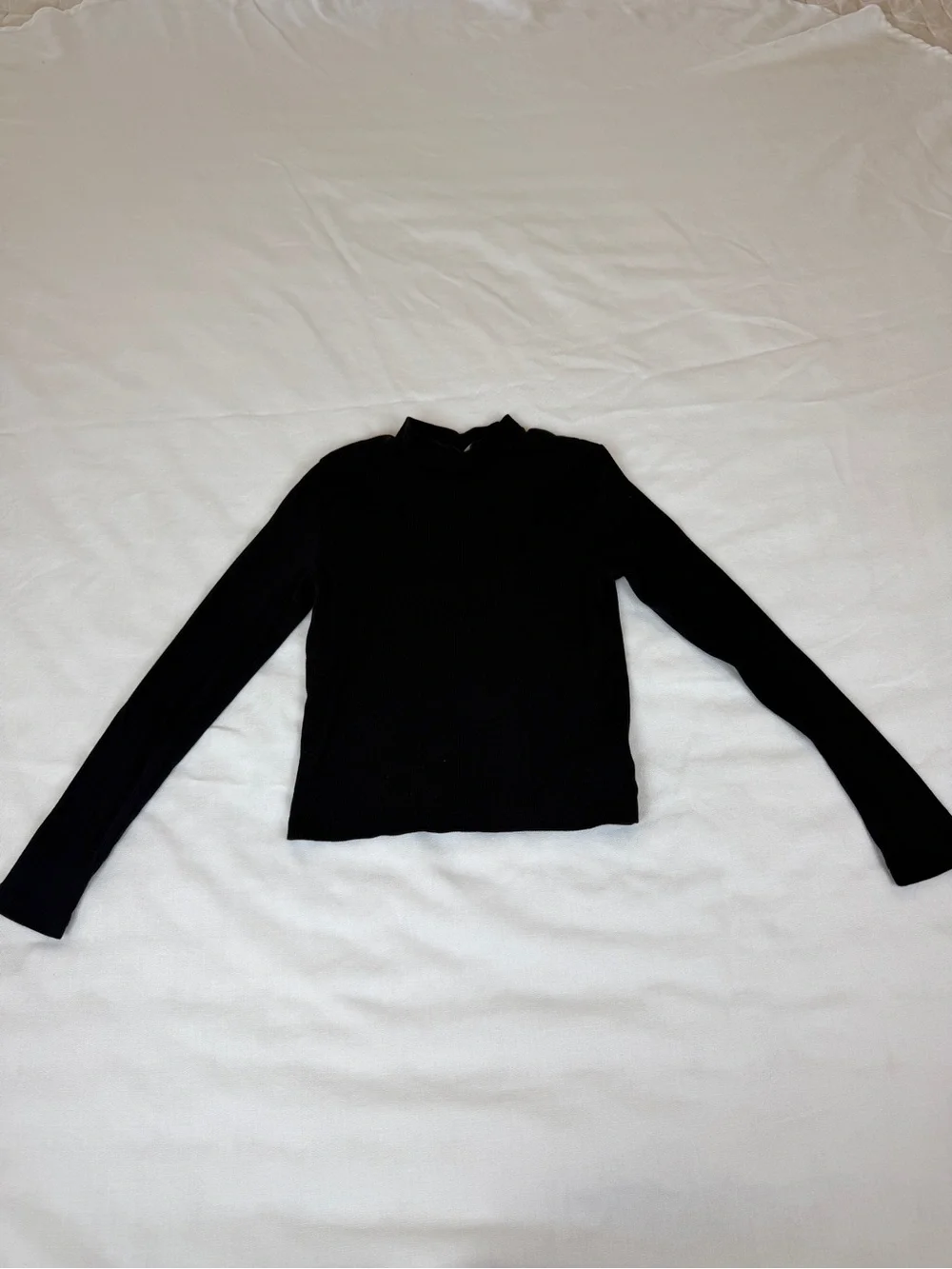 Gap Kids Girls Black Ribbed Mock Neck Long Sleeve Top Size L 10-11 140cm